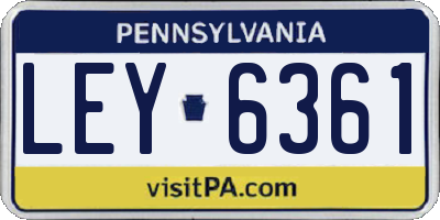 PA license plate LEY6361