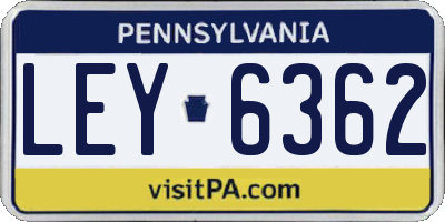PA license plate LEY6362