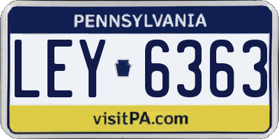 PA license plate LEY6363