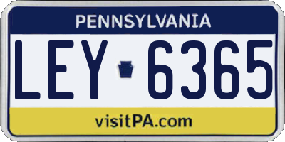 PA license plate LEY6365