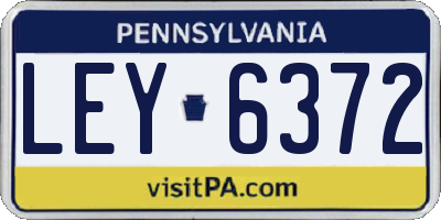 PA license plate LEY6372