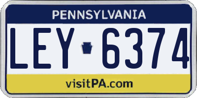 PA license plate LEY6374