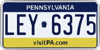 PA license plate LEY6375