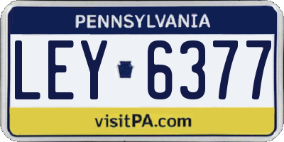 PA license plate LEY6377
