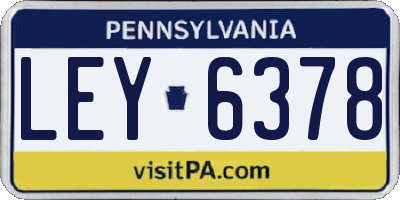PA license plate LEY6378