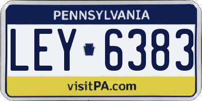 PA license plate LEY6383
