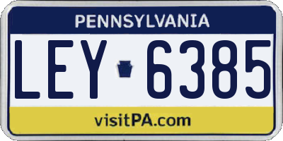 PA license plate LEY6385