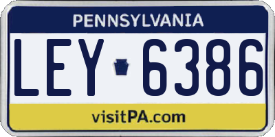 PA license plate LEY6386