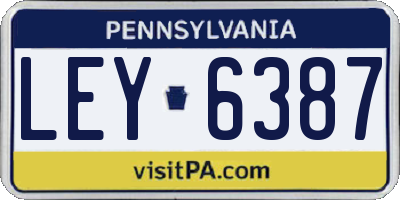 PA license plate LEY6387