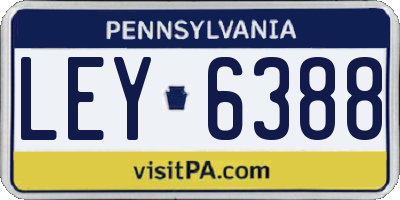 PA license plate LEY6388