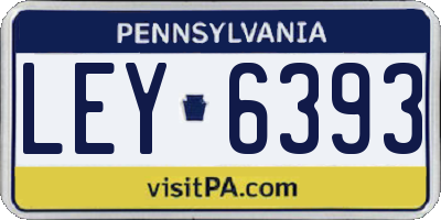 PA license plate LEY6393