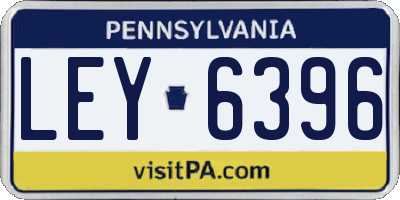 PA license plate LEY6396