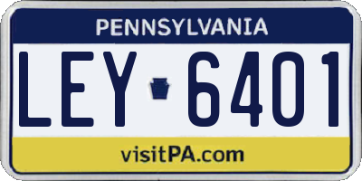 PA license plate LEY6401