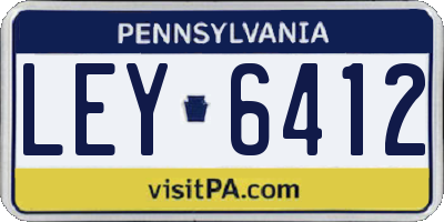 PA license plate LEY6412