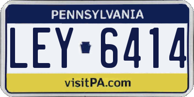 PA license plate LEY6414