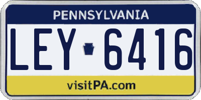 PA license plate LEY6416
