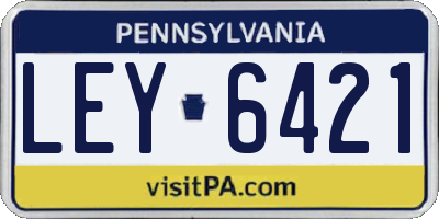 PA license plate LEY6421