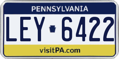 PA license plate LEY6422