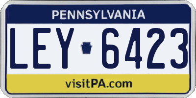 PA license plate LEY6423