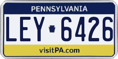 PA license plate LEY6426