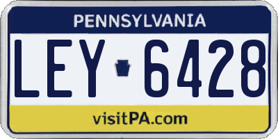 PA license plate LEY6428