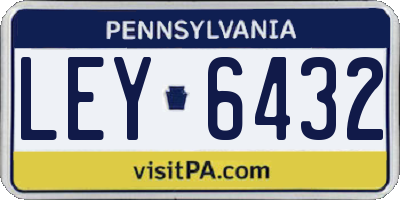 PA license plate LEY6432