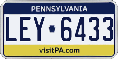 PA license plate LEY6433