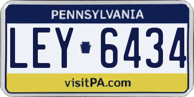 PA license plate LEY6434