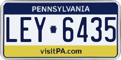 PA license plate LEY6435