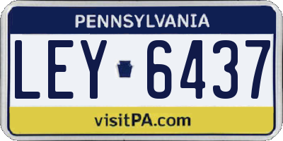 PA license plate LEY6437