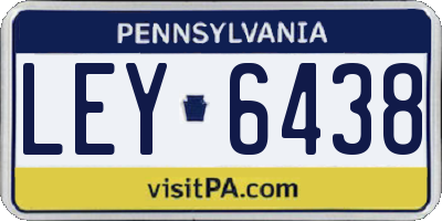 PA license plate LEY6438