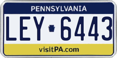 PA license plate LEY6443