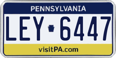 PA license plate LEY6447