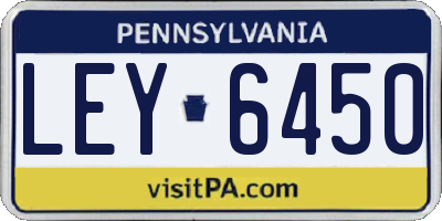 PA license plate LEY6450