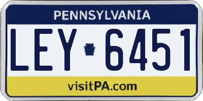 PA license plate LEY6451