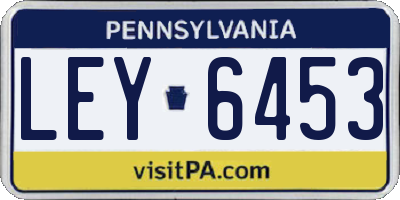 PA license plate LEY6453