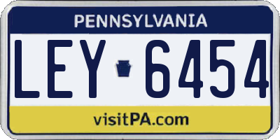 PA license plate LEY6454