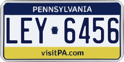 PA license plate LEY6456