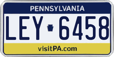 PA license plate LEY6458