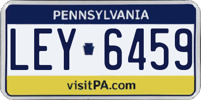 PA license plate LEY6459