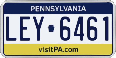 PA license plate LEY6461