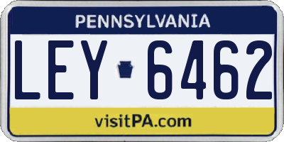 PA license plate LEY6462