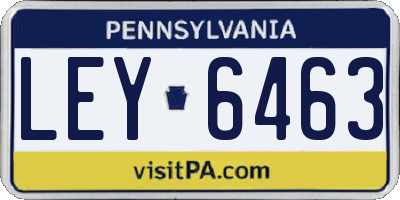 PA license plate LEY6463