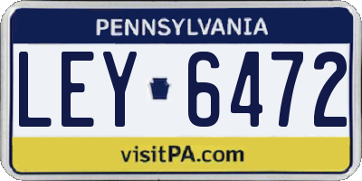 PA license plate LEY6472