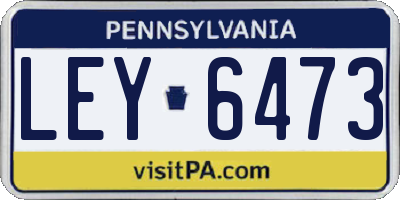 PA license plate LEY6473