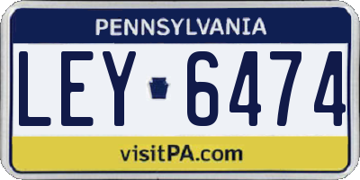 PA license plate LEY6474