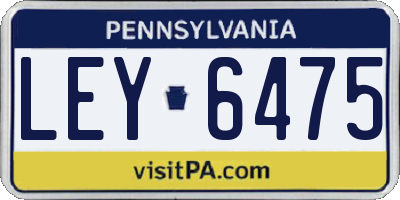 PA license plate LEY6475