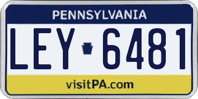 PA license plate LEY6481