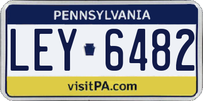 PA license plate LEY6482