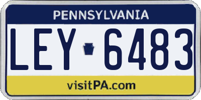 PA license plate LEY6483